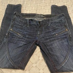 Zipper detail skinny jeans